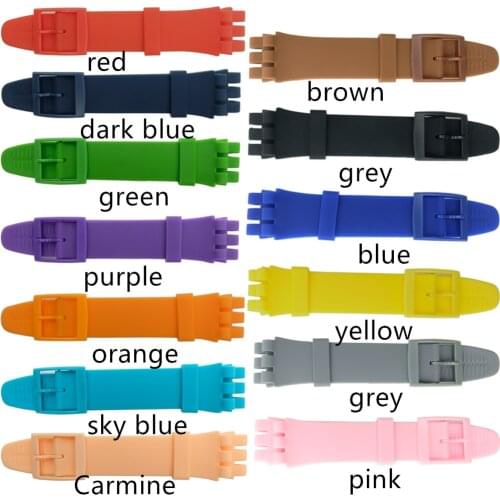 Wrist Watch Band Strap for Swatch 16mm 17mm 19mm 20mm Rubber Silicone Watchband Accessories