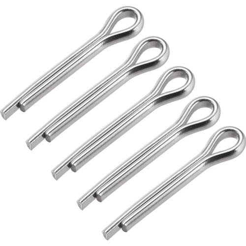 Uxcell 5Pcs Split Cotter Pin - 4.6mm x 30mm 304 Stainless Steel 2-Prongs Silver Tone for Home DIY Application