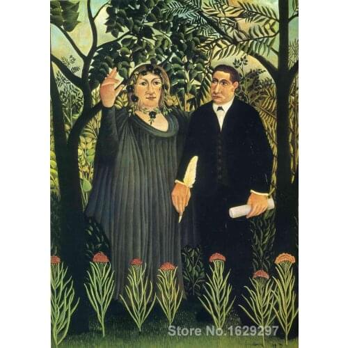 Modern colorful paintings The muse inspiring the poet by Henri Rousseau High Quality Hand painted