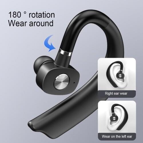 Kebidu Sports Bluetooth 5.0 Wireless Earphones Single-Ear Hands Free Business Bluetooth Headset for Business/Driving