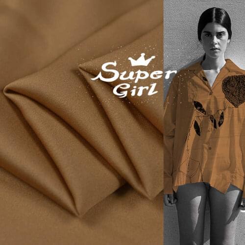 1 Meter Coffee 20momme Stretch Silk Fabric Satin 5% Spandex 95% Mulberry Silk Skin Texture