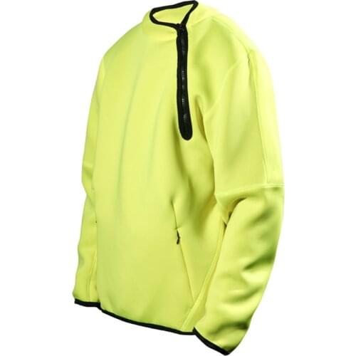 PUPIL TRAVEL PT-909 Mens Techwear Side Zip Crewneck Hoodie Loose Fit Pullover Sport Sweatshirt Hip Hop Style Punk Fashion