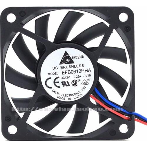 Delta EFB0612HHA 6010 60MM 60x60x10MM Computer case fan Graphics card Cooling fan 12V 0.25A with 3pin 4pin PWM