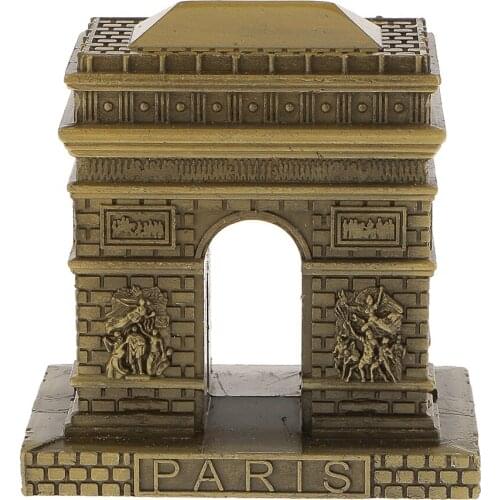 Vintage Paris Triumphal Arch Souvenir Metal Model Replica Architecture 8cm