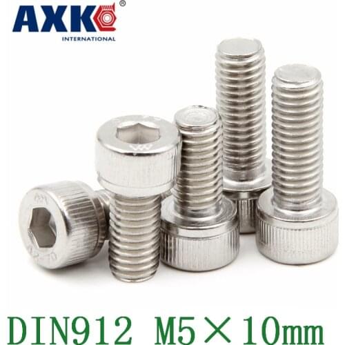 Drywall Vis Free Shipping Axk 50pcs/lot Metric Thread Din912 M5x10 Mm M5*10 304 Stainless Steel Hex Socket Head Cap Screw Bolts