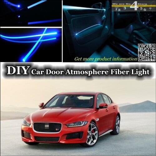 Interior Ambient Light Tuning Atmosphere Fiber Optic Band Lights For Jaguar XE 2015 Inside Door Panel illumination Not EL light