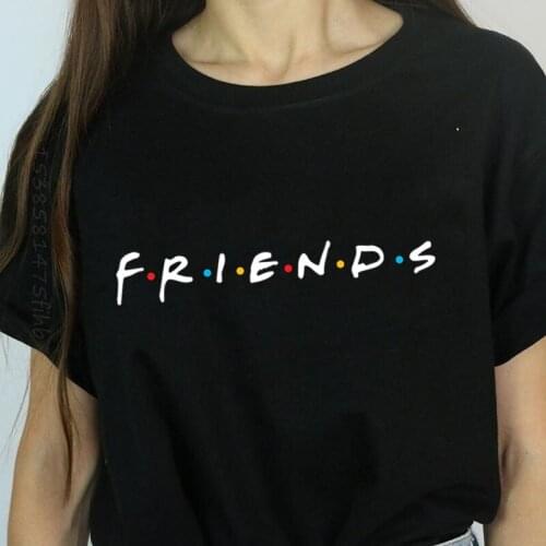 Premium Plus Size FRIENDS Letter Print O Neck Women Tshirt Casual Funny T Shirt For Lady Girl Top Tee Hipster Drop Ship