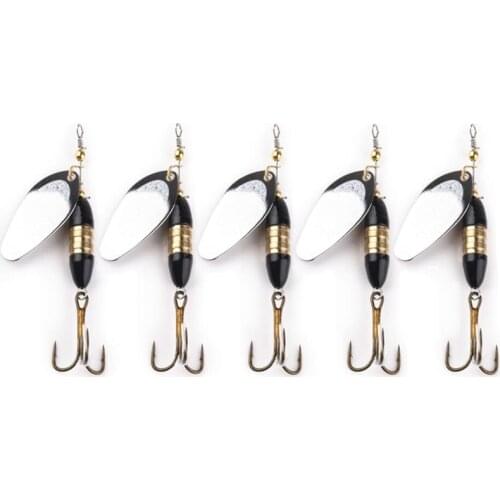 1PCS Rotating Spinner Sequins Fishing Lure 18g/8.5cm Wobbler Bait with Feather Fishing Tackle for Bass Trout Perch Pike