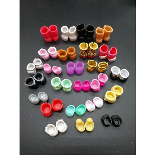 Randomly 10 Pairs/lot Mini Shoes Boots For LOLI Sister Dolls DIY Doll Accessories Kid Birthday Gift Collection Toy