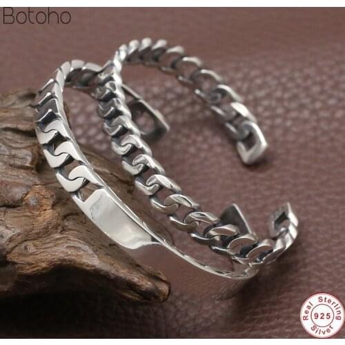 100% S925 Sterling Silver colour Bangle Men Jewelry Weaving hollow Opening Indian Bracelet Bangle Women Gift Fine Jewelry