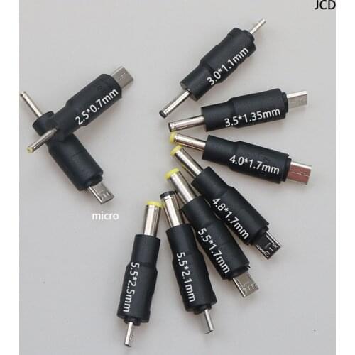 2pcs 5 Pin Micro USB Male to DC 3.5*1.35 5.5*2.1 2.5 4.8*1.7 mm Power Plug Charging Connector Adapter for Phone Laptop tablet