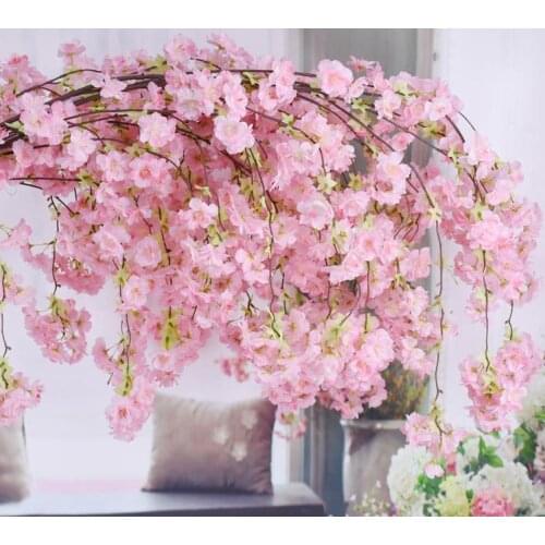 3 colors Artificial flower strings,100cm cherry rattan ,wedding party home decoration SN1822