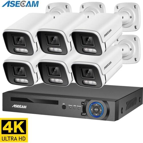 New 4K Ultra HD 8MP H.265 POE NVR Security System Kit Outdoor Waterproof CCTV IP Camera Audio Video Record Set