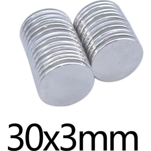 5/10/20pcs 30x3mm Search Major Diameter Magnet 30*3mm Bulk Round Magnetic Neodymium Disc Magnets circular 30*3mm