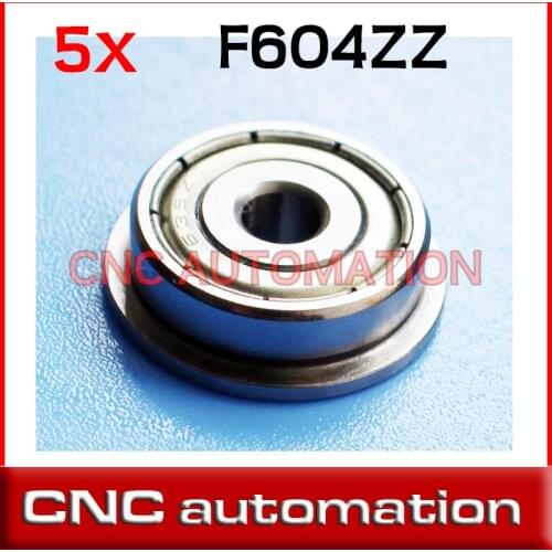 5pcs flange bushing ball bearings F604ZZ 4*12*4 mm Metal Double Shielded radial shaft