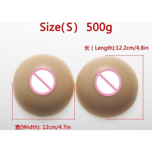 500g/Pair Realistic Brown Silicone Breast Men Artificial Fake Breast Shemale Transgender Crossdresser Transvestite Boobs