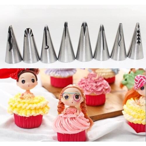 7pcs/lot New Icing Piping Nozzle Cake Decorating Pastry Tips Korean Style Tools Set Baking Tools DIY Cake Cream Tools LB 372