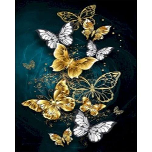 GATYZTORY Full Square&Round Diamond Painting Butterfly 5D Diamond Embroidery Mosaic Cross Stitch Home Decor Gift