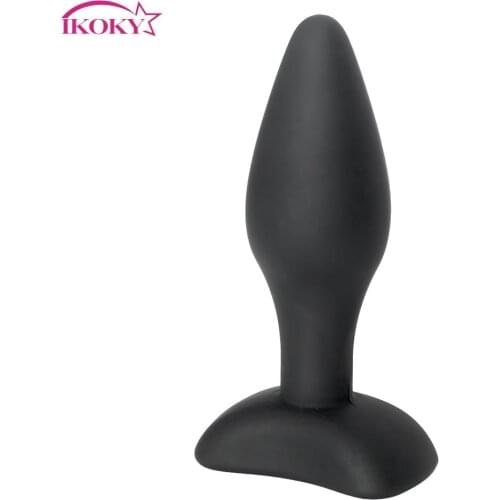 IKOKY Black Adult Products Silicone Erotic Toys Butt Plug for Beginner Prostate Massager Anal Sex Toys for Men Women Anal Plug