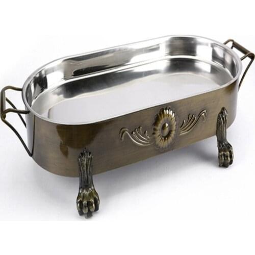 Seafood big coffee plate grill big platter pot seafood crayfish dish seafood big coffee pot round