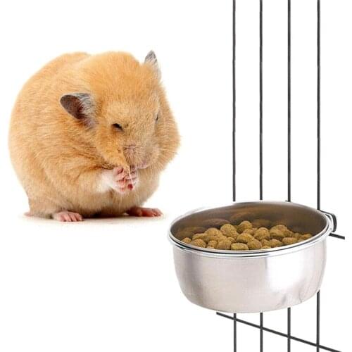 Stainless Steel Coop Cup Pet Parrots Food Feeder Macaw Water Bowl for Bird Cage CLH@8