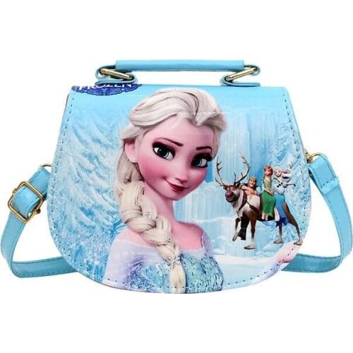 Disney princess children pu messenger bag girl Frozen Elsa shoulder bag Sofia handbag kids fashion shopping bag Coin Purse gift