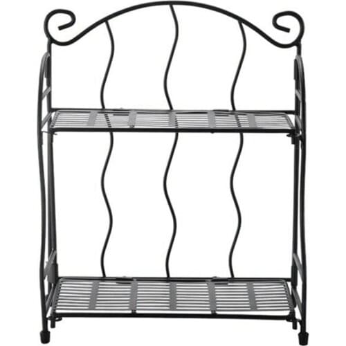 Two-Tier Desktop Storage Bookshelf Vertical Pattern Desktop Bookshelf Simple Shelf Free Perforated Iron Book Shelf