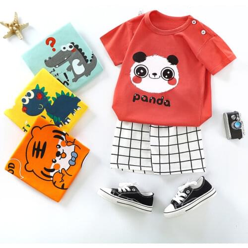 Baby Clothing Sets Summer Boys Girls Pajamas Suit Pijamas Infant Cotton Tops T-shirt+Pants Outfits Children Sleepwear 1 2 3 4 6T