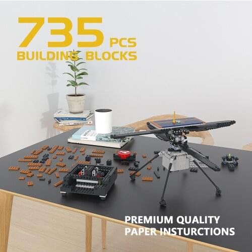 Martian Parachute Helicopter Building Blocks 51015 Mars Rover MOC Model Aircraft Bricks Constructor Toys Children Gifts