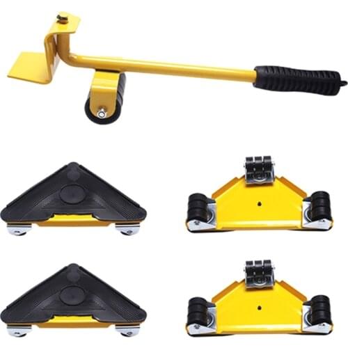 Furniture Mover Tool Transport Lifter Heavy Stuffs Moving 4 Wheeled Roller Bar