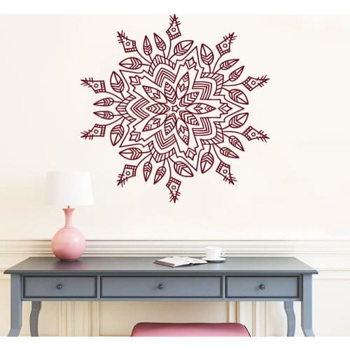 Mandala Wall Decal Living Room Home Decor Vinyl Sticker Lotus Flower Boho Bohemian Decoration Wallpaper Yoga Studio Decals A048