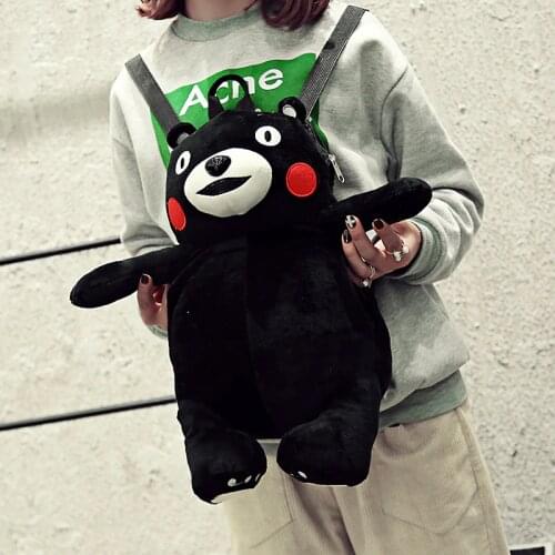 50cm New Style Fashion Black Bear Doll Plush Backpack Bear Backpacks for Women Hamster Bag Girs Plush Doll High Capacity