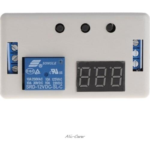 DC 12V LED Digital Time Delay Relay Module Programmable Timer Relay Control Switch Timing Trigger Cycle with Case for Indoor
