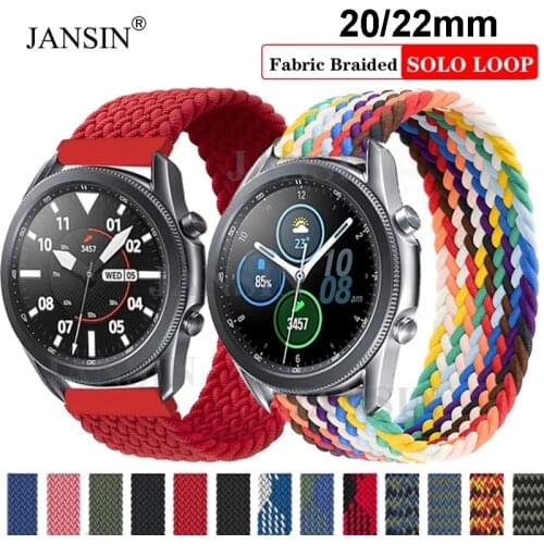 20mm 22mm Braided Solo Loop For Samsung Galaxy Watch 46mm 42mm Band For Huawei Watch GT2e gt2 GT2 Pro GTR Strap Active 2 S3 S2