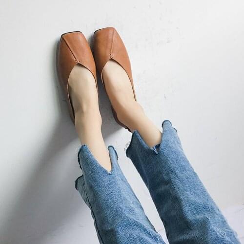 Women Shoes Summer 2021 Square Toe Flat Shoes Female Peas Shoes Shallow Lazy Shoes Women Loafers Casual Shoes Zapatillas Muje