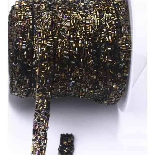 3m Top Grade metal felt iron on Beaded Lace Trim Vintage Mesh Fabric Paillette Lace Beaded Pearl Braid Lace Applique