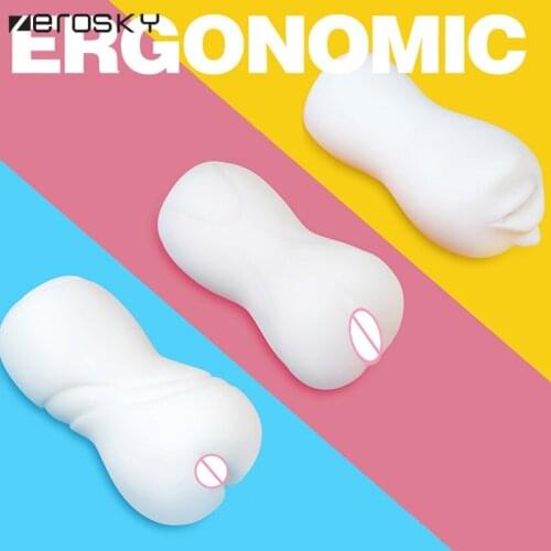 Zerosky Realistic Oral Deep Throat with Tongue Teeth Artificial Vagina Male Masturbator Realistic Pussy Oral Sex Toys for Men