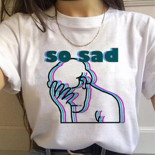 Womens T-shirt Vaporwave Aesthetic Fashion T-shirt Lady Harajuku Ulzzang T-shirt Graphic Funny Cartoon T-shirt Streetwear Top T