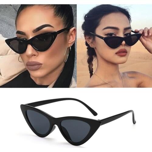 Women Small Cat Eye Black Sunglasses Fashion Triangle Frame Sun Glasses Luxury Designer Cateye UV400 Summer Cycling Eyewear 2021