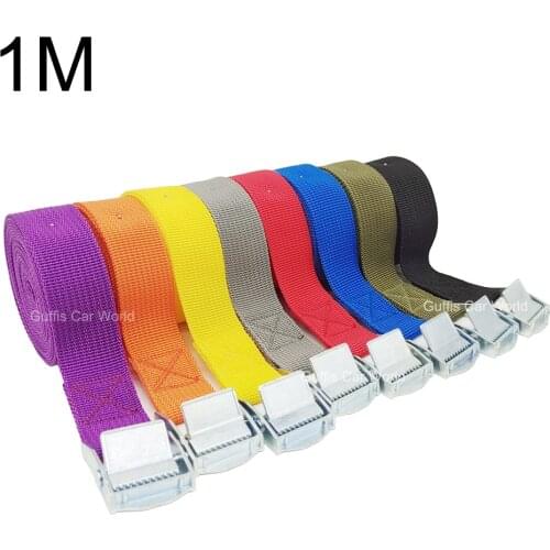 1M Cargo Straps With Buckle Tie-Down Belt for Motorcycle Car Bicycle Metal Tow Rope Strong Ratchet Fixing Belt for Luggage Bag