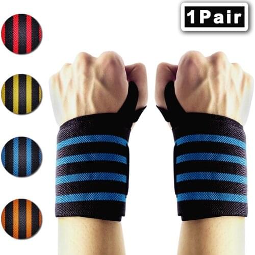 1Pair Wristband Wrist Support Weight Lifting Gym Training Wrist Support Brace Straps Wraps Crossfit Powerlifting Bodybuilding