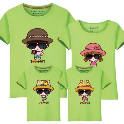 1pcs Fashion matching mother daughter boy clothes T-shirt 9 color For family clothes mother father daughter Son clothes Look