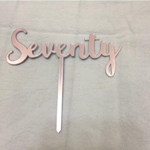 20pcs rose gold seventy 70th acrylic topper cake monogram acrylic cake topper