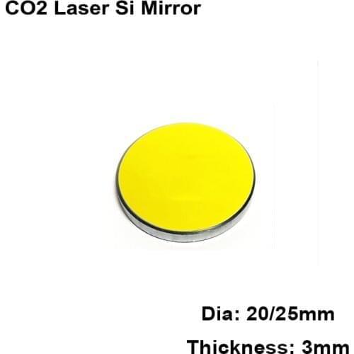 3pcs Silicon Si Laser Mirror Dia 20mm 25mm Reflective Lens Reflector CO2 Cutting Engraving Machine Laser Engraver Cutter Parts
