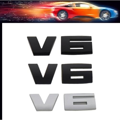 3D Premium V6 letters car engine displacement Hood Interior trunk Tail Decal Emblem Badge Sticker for X3 F10 F30 E46 E60 E90
