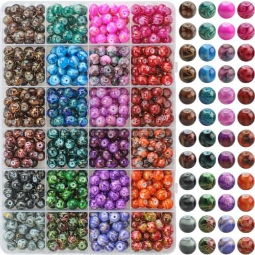 600Pcs/Box 8MM Agates Amethysts Tiger eye Labradorite Natural Round Stone Beads for Jewelry Making Diy Bracelet Necklace