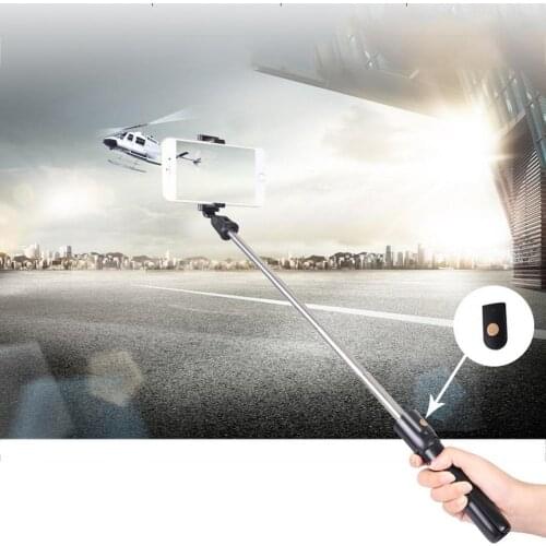 Wireless Bluetooth Selfie Stick Foldable Mini Tripod Built-in Remote Control For IOS Android Extendable Portable Metal Tie Rod