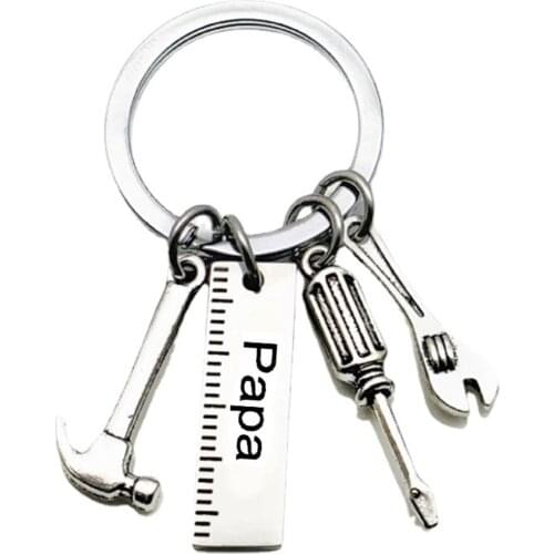 Daddy Keychain Tool keychain Birthday Gift Hammer Wrench Charm Keychain Fathers Day Charm Grandpa Dad Uncle Gift