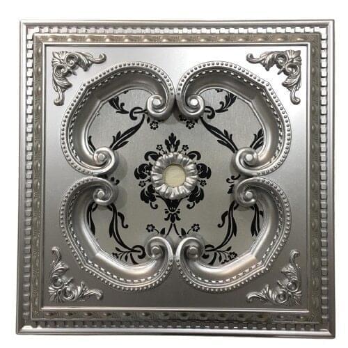 Decorative Square Design Vintage Looking Ceiling Medallion for Chandeliers Damask Pattern 60cm 23.62