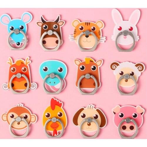 High Quality Cow Bear Pig Animal Finger Ring Smartphone Stand Holder Mobile Phone Holder Stand For iPhone Xiaomi All Phone